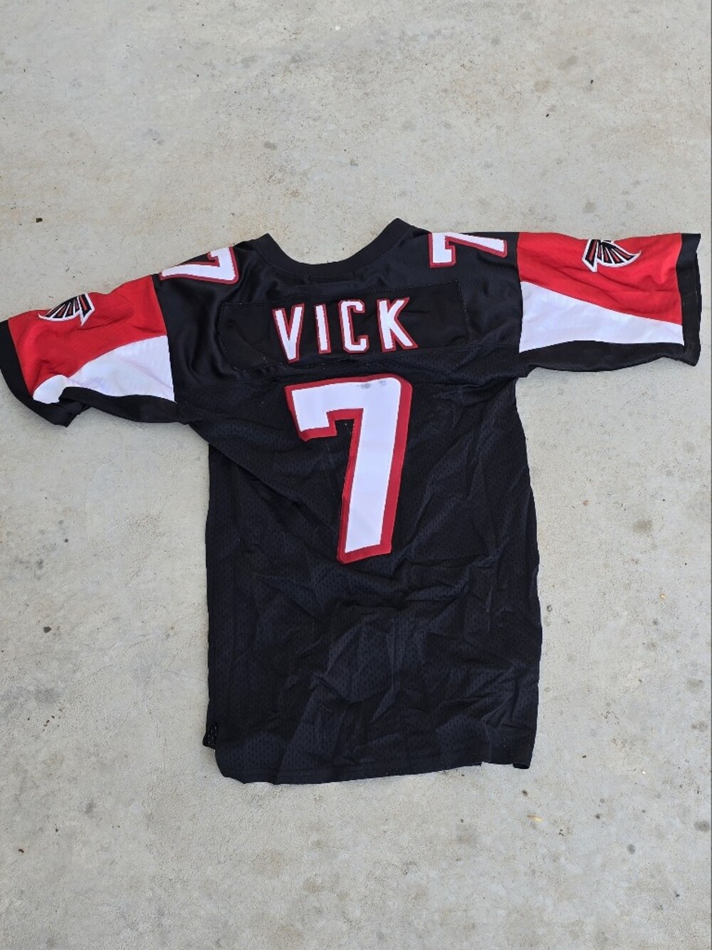 Mitchell & Ness Kids Black and Red Falcons Football Jersey #7